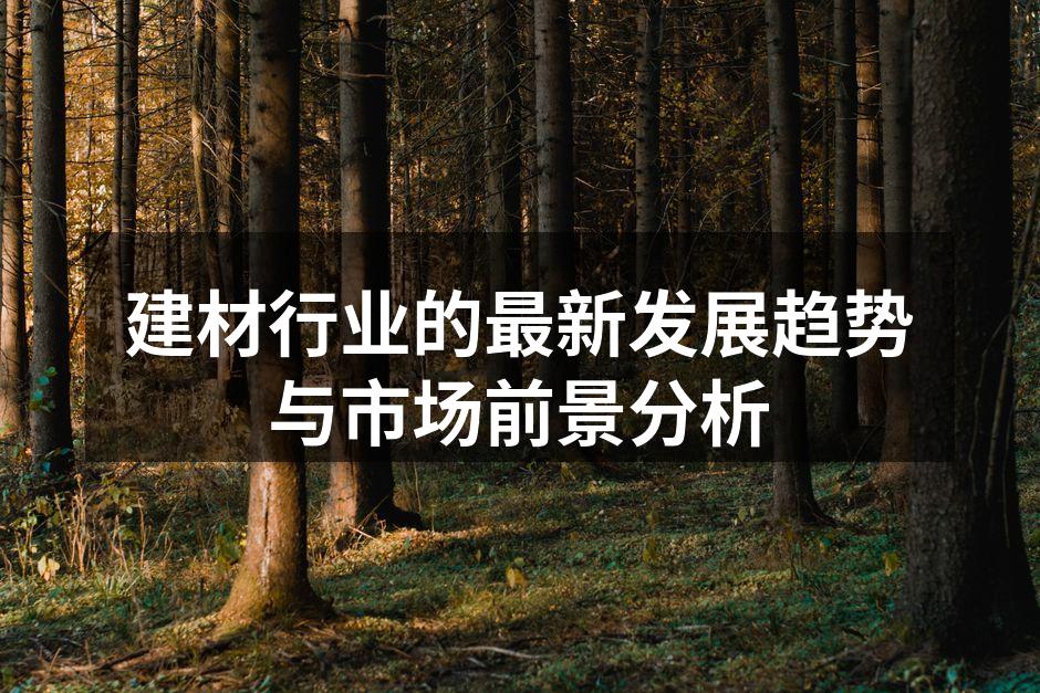 建材行业的最新发展趋势与市场前景分析